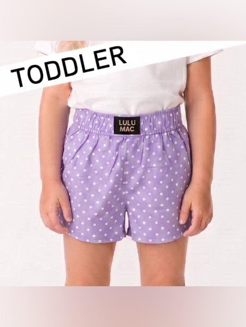 Lulu Mac  Lavender Mini Polka Dot Toddler Shorts